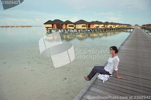 Image of happy woman enjoy  summer time