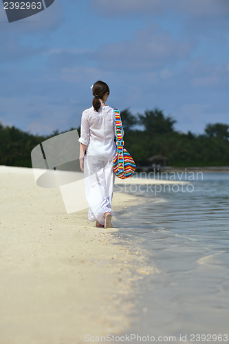 Image of happy woman enjoy  summer time