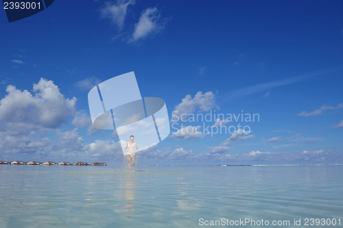 Image of happy woman enjoy  summer time