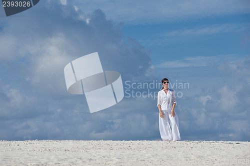 Image of happy woman enjoy  summer time