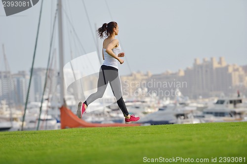 Image of woman jogging at morning