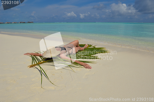 Image of happy woman enjoy  summer time
