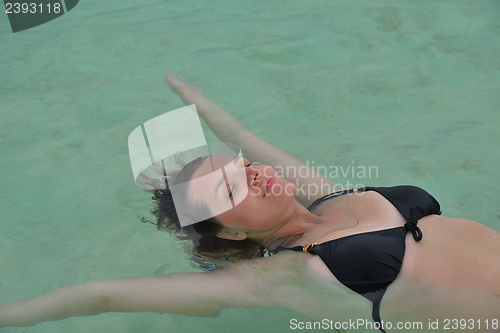 Image of happy woman enjoy  summer time