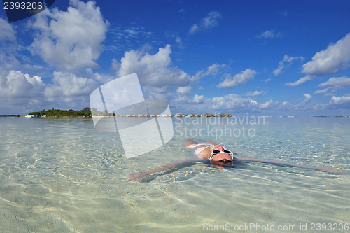 Image of happy woman enjoy  summer time
