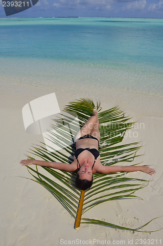 Image of happy woman enjoy  summer time