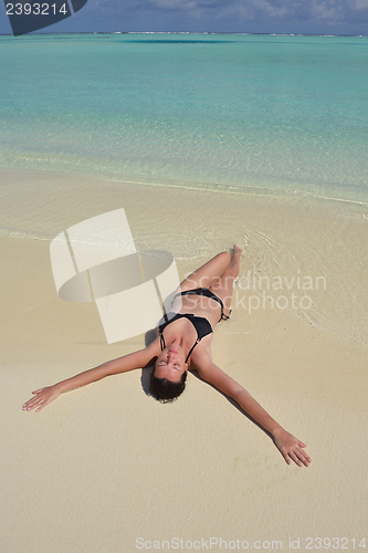 Image of happy woman enjoy  summer time
