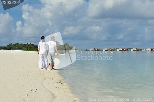 Image of happy young couple have fun on summer