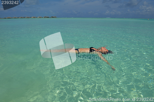 Image of happy woman enjoy  summer time