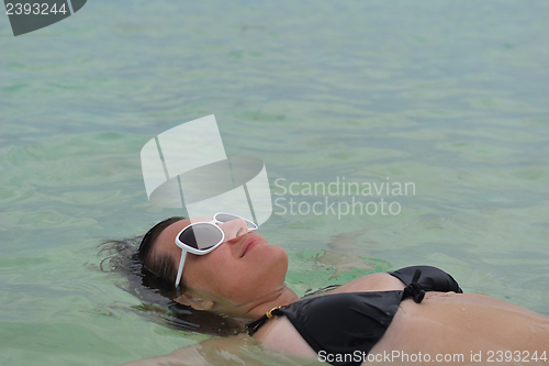 Image of happy woman enjoy  summer time