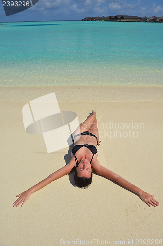 Image of happy woman enjoy  summer time