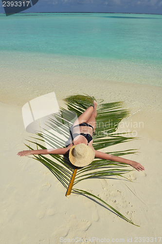 Image of happy woman enjoy  summer time