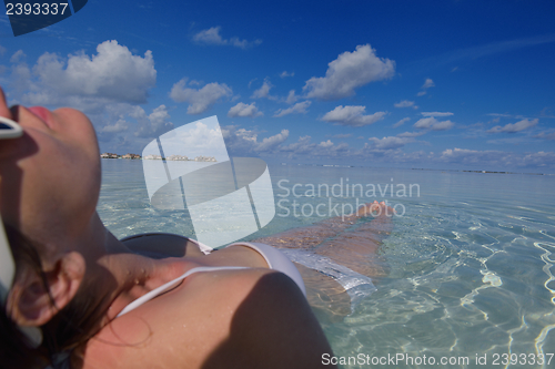 Image of happy woman enjoy  summer time