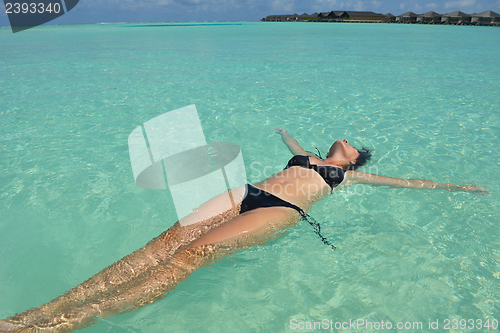 Image of happy woman enjoy  summer time