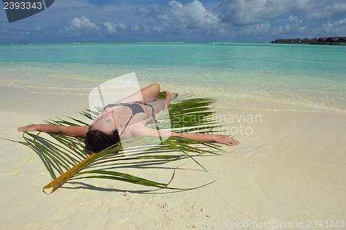 Image of happy woman enjoy  summer time