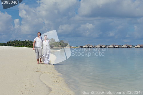 Image of happy young couple have fun on summer