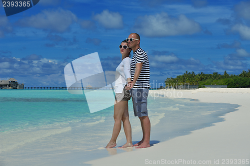 Image of happy young couple have fun on summer