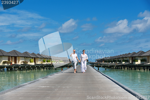 Image of happy young couple have fun on summer