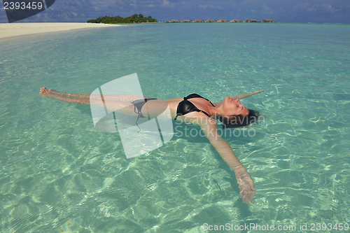 Image of happy woman enjoy  summer time