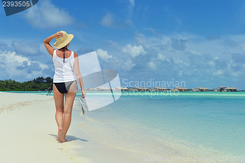 Image of happy woman enjoy  summer time