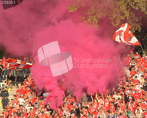 Image of Red fans - soccer