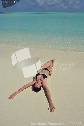 Image of happy woman enjoy  summer time