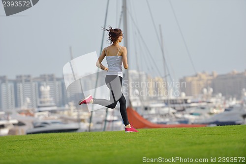 Image of woman jogging at morning