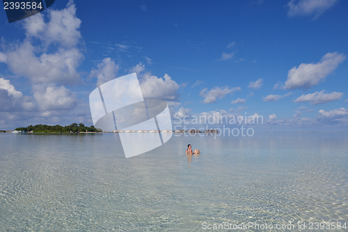 Image of happy woman enjoy  summer time