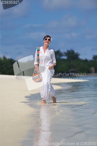 Image of happy woman enjoy  summer time