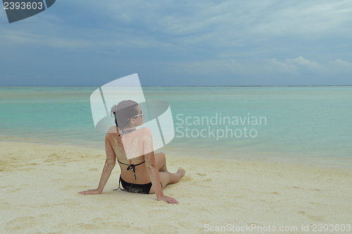 Image of happy woman enjoy  summer time