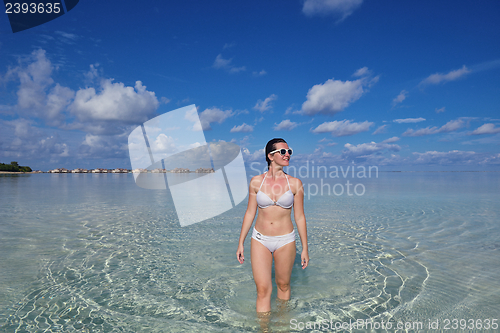 Image of happy woman enjoy  summer time