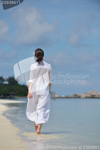 Image of happy woman enjoy  summer time