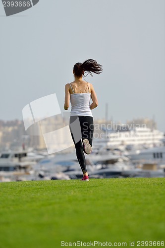 Image of woman jogging at morning