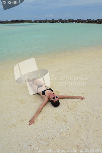 Image of happy woman enjoy  summer time