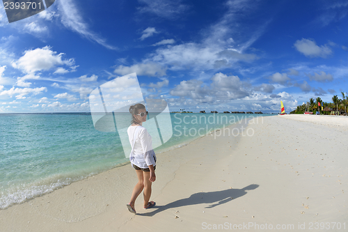 Image of happy woman enjoy  summer time