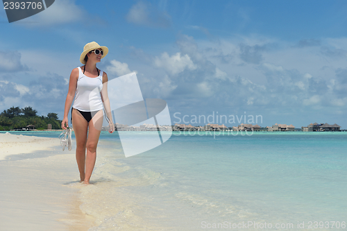 Image of happy woman enjoy  summer time