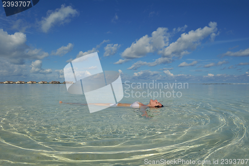 Image of happy woman enjoy  summer time