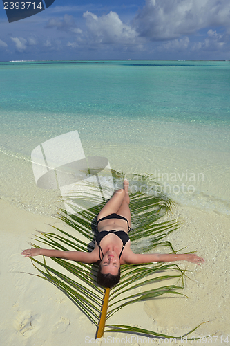 Image of happy woman enjoy  summer time