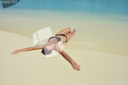 Image of happy woman enjoy  summer time
