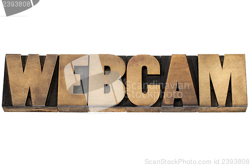 Image of webcam word in wood type