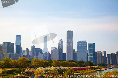 Image of Downtown Chicago, IL in the morning