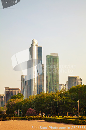 Image of Downtown Chicago, IL on a sunny day