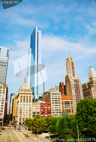 Image of Downtown Chicago, IL in the morning