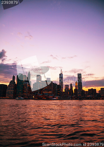 Image of New York City cityscape at sunset
