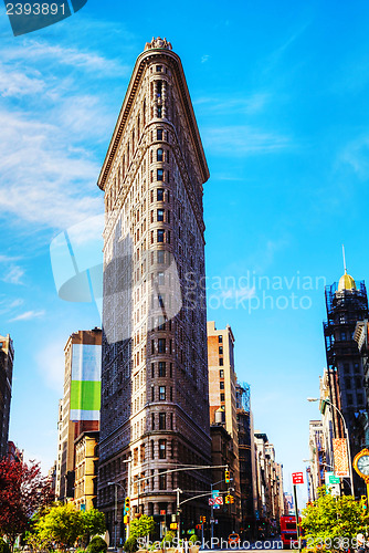 Image of Flatiron (Fuller) building in NYC in the morning