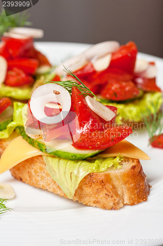 Image of Toast with vegetables