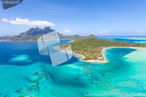 Image of french polynesia from helicopter