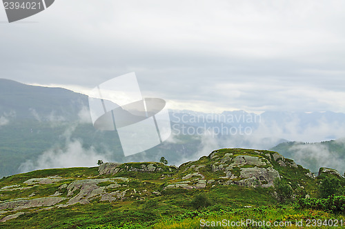 Image of Rain og clouds in the mountains