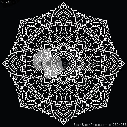 Image of Round lace pattern. Mandala.