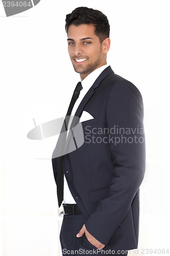Image of Relaxed successful handsome businessman