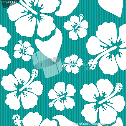 Image of Seamless pattern with hawaiian hibiscus flower